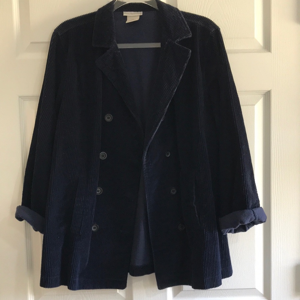 Paris Sport Club vintage navy corduroy double breasted jacket blazer